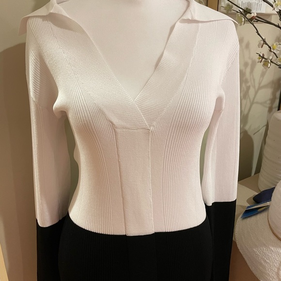 REMAIN Birger Christensen Joy Two-Tone Knit Midi Dress Size 8 NWOT - Picture 7 of 12